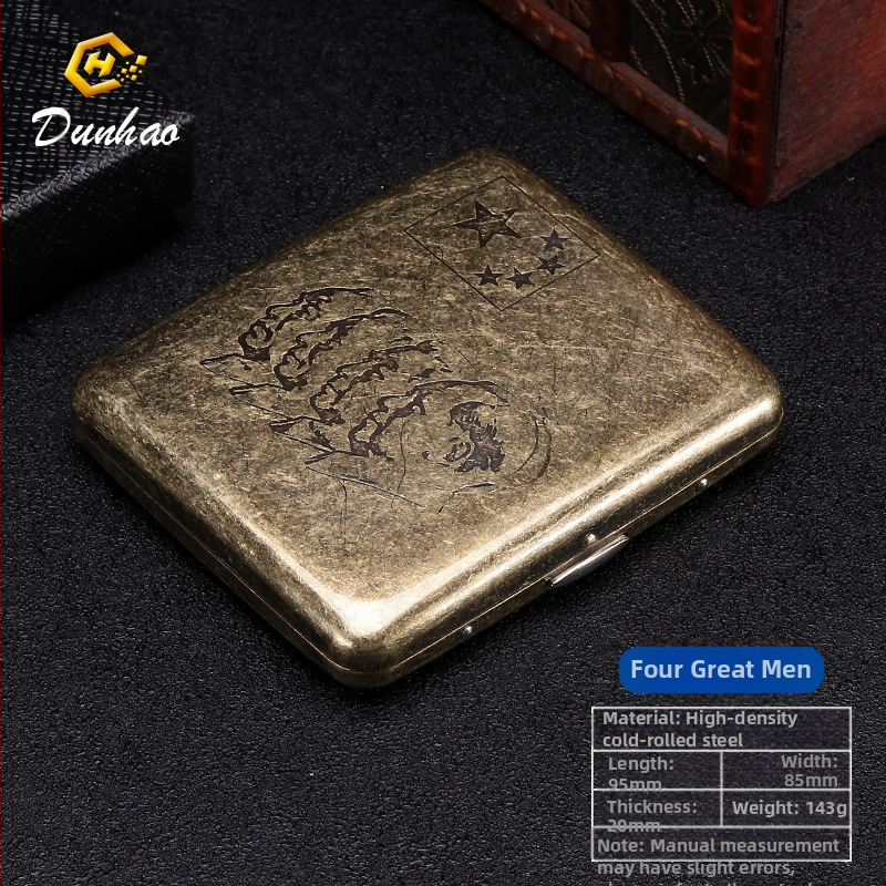 Uus pronksist kondenslillega 20 pakki metallist puhtast vasest sigaretiümbrist, klapiga kinkekarbis, nikerdatud, nikerdatud lillega, rõhukindel, tolmukindel suitsetamiskomplekt