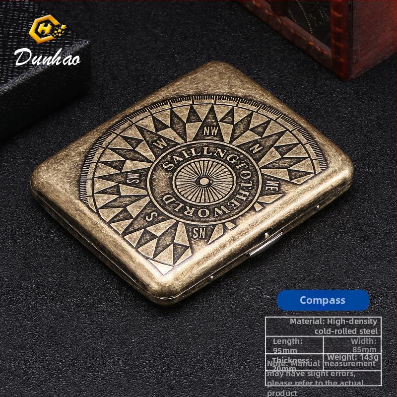 Uus pronksist kondenslillega 20 pakki metallist puhtast vasest sigaretiümbrist, klapiga kinkekarbis, nikerdatud, nikerdatud lillega, rõhukindel, tolmukindel suitsetamiskomplekt