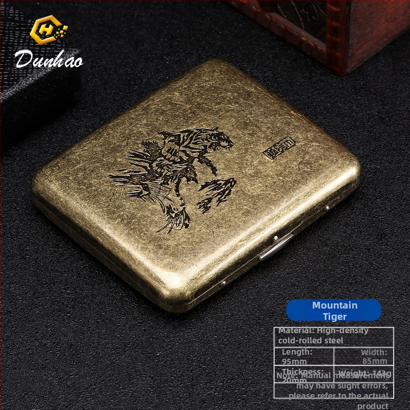 Uus pronksist kondenslillega 20 pakki metallist puhtast vasest sigaretiümbrist, klapiga kinkekarbis, nikerdatud, nikerdatud lillega, rõhukindel, tolmukindel suitsetamiskomplekt