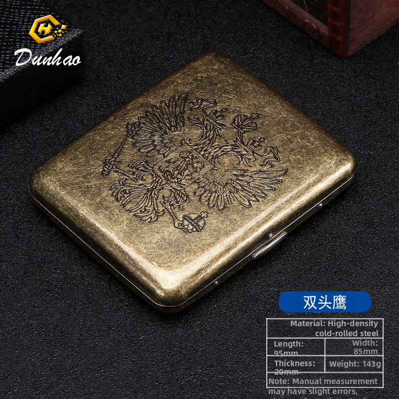 Uus pronksist kondenslillega 20 pakki metallist puhtast vasest sigaretiümbrist, klapiga kinkekarbis, nikerdatud, nikerdatud lillega, rõhukindel, tolmukindel suitsetamiskomplekt