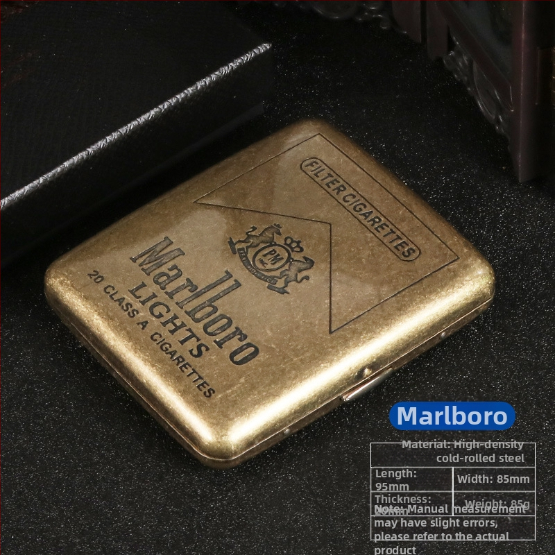 Uus pronksist kondenslillega 20 pakki metallist puhtast vasest sigaretiümbrist, klapiga kinkekarbis, nikerdatud, nikerdatud lillega, rõhukindel, tolmukindel suitsetamiskomplekt