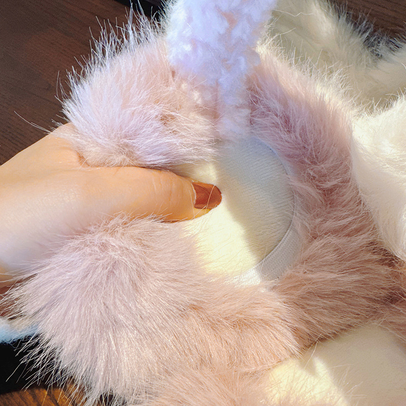 Χαριτωμένο βελούδινο προστατευτικό αυτιών κουνελιού για γυναίκες, ζεστό χειμώνα, αντιανεμικό και κρύο, ανθεκτικό στο κρύο, παχύρρευστο προστατευτικό αυτιών για φοιτητές