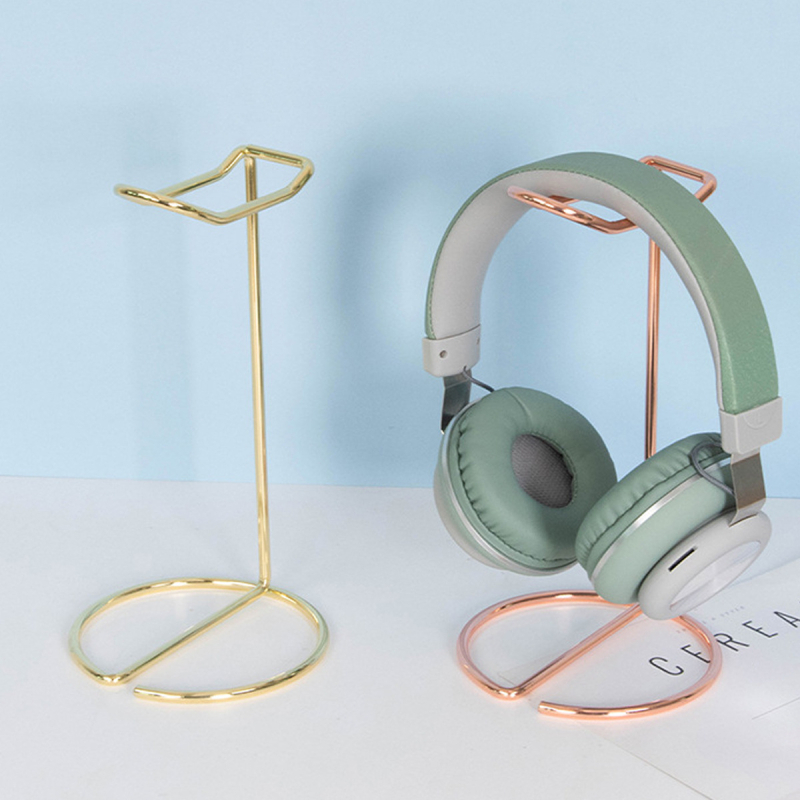 Paprastas metalinis ausinių stovas, aliuminio lydinio ausinių stovas, stabilus, neslystantis, stalinis stovas daiktams laikyti.