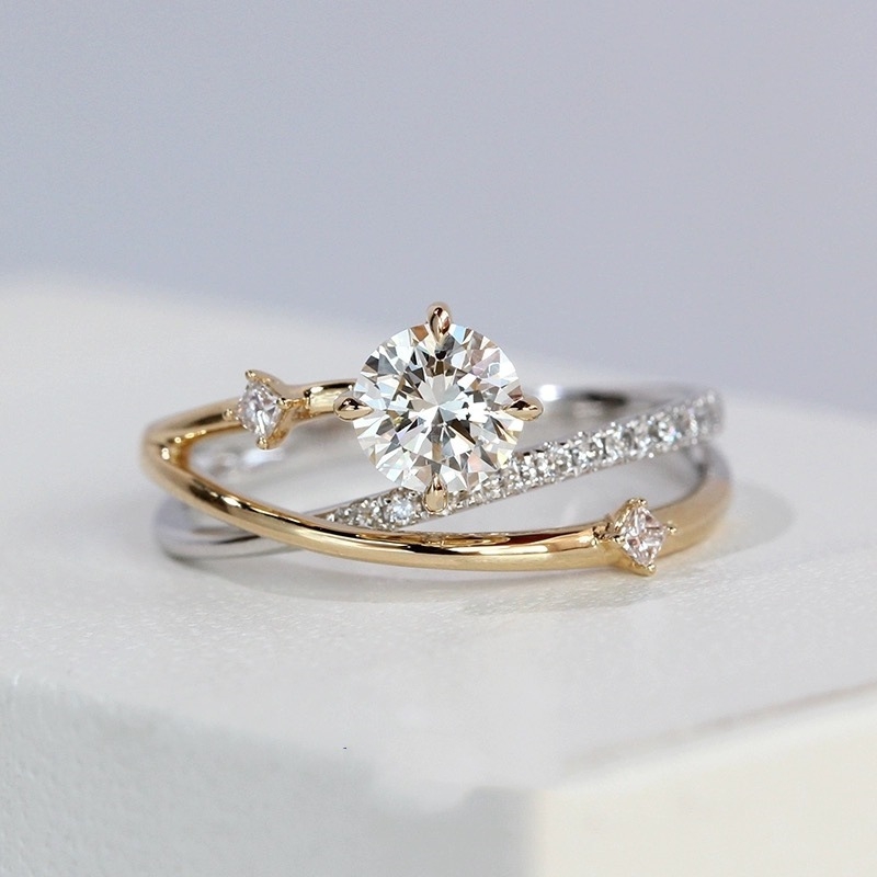 Star Track S999 srebrni prsten svjetlo luksuzni personalizirani dizajnerski prsten s dijamantima francuski križ ručni nakit prosidba za djevojku