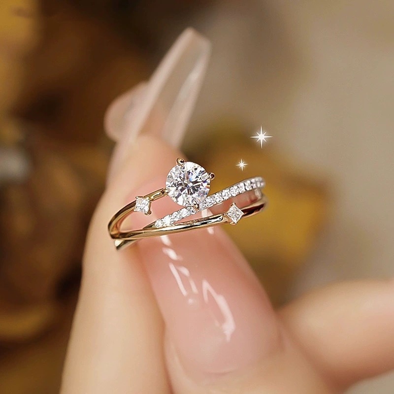 Star Track S999 srebrni prsten svjetlo luksuzni personalizirani dizajnerski prsten s dijamantima francuski križ ručni nakit prosidba za djevojku