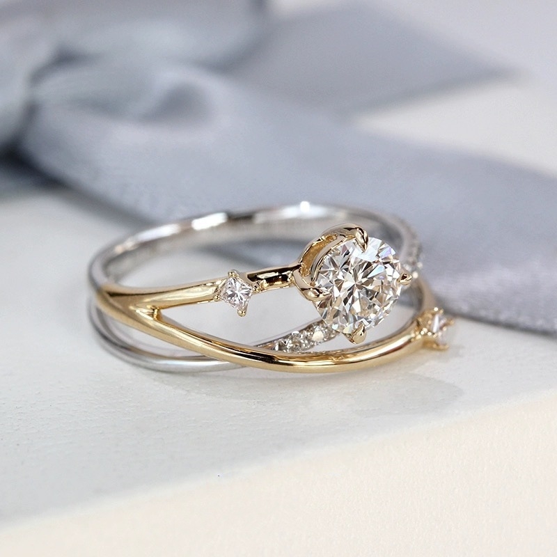 Star Track S999 srebrni prsten svjetlo luksuzni personalizirani dizajnerski prsten s dijamantima francuski križ ručni nakit prosidba za djevojku