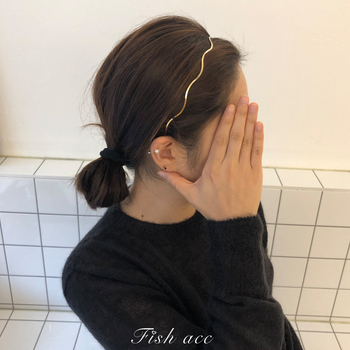 Νότια Κορέα στυλ κομψό μεταλλικό κύμα κορδέλα για τα μαλλιά κορίτσι γλυκό απλό βγαίνει all-match φουρκέτα κορδέλα για τα μαλλιά