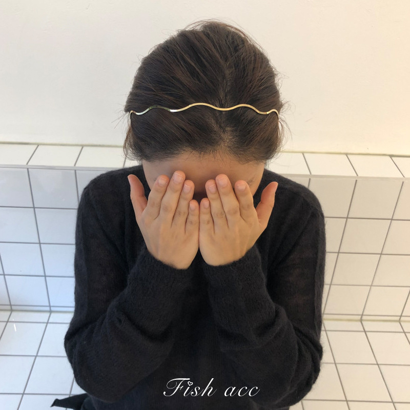 Νότια Κορέα στυλ κομψό μεταλλικό κύμα κορδέλα για τα μαλλιά κορίτσι γλυκό απλό βγαίνει all-match φουρκέτα κορδέλα για τα μαλλιά