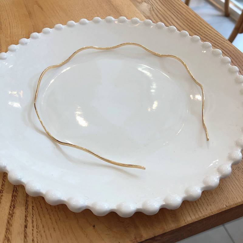 Νότια Κορέα στυλ κομψό μεταλλικό κύμα κορδέλα για τα μαλλιά κορίτσι γλυκό απλό βγαίνει all-match φουρκέτα κορδέλα για τα μαλλιά