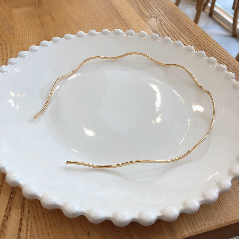 Νότια Κορέα στυλ κομψό μεταλλικό κύμα κορδέλα για τα μαλλιά κορίτσι γλυκό απλό βγαίνει all-match φουρκέτα κορδέλα για τα μαλλιά