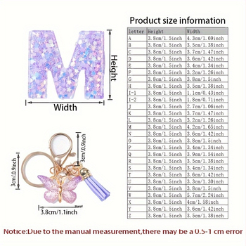 Μπρελόκ Ρητίνης με Γράμμα Α-Ω, 1 Τεμάχιο, Χαριτωμένη Μωβ Πεταλούδα, Τσάντα Μπρελόκ Ρητίνης, 1 Τεμάχιο