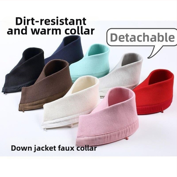 Vyriška vilnonė apykaklė drabužiams su spausdinta pūkine striuke, netikra apykakle, apsaugančia nuo purvo, unisex vilnonė apykaklė, vienspalvė, nuimama