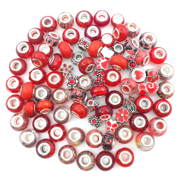 Ζεστό πώληση Panjia στυλ γυάλινες χάντρες μεγάλης τρύπας σειρά με χάντρες προσωπικότητας μόδας όλα-ταιριάζοντας με αξεσουάρ κοσμημάτων βραχιολιών DIY