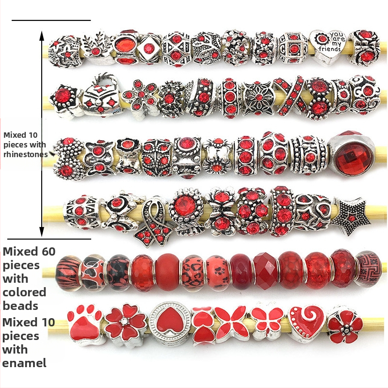 Karšto pardavimo „Panjia“ stiliaus stikliniai karoliukai su didelėmis skylėmis, serijos karoliukais, asmenybės mados, visos rungtynės, „pasidaryk pats“, apyrankės, papuošalų aksesuarai