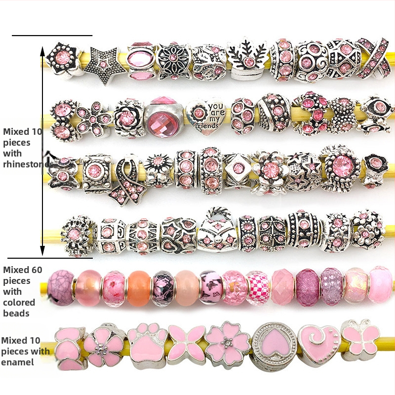 Karšto pardavimo „Panjia“ stiliaus stikliniai karoliukai su didelėmis skylėmis, serijos karoliukais, asmenybės mados, visos rungtynės, „pasidaryk pats“, apyrankės, papuošalų aksesuarai