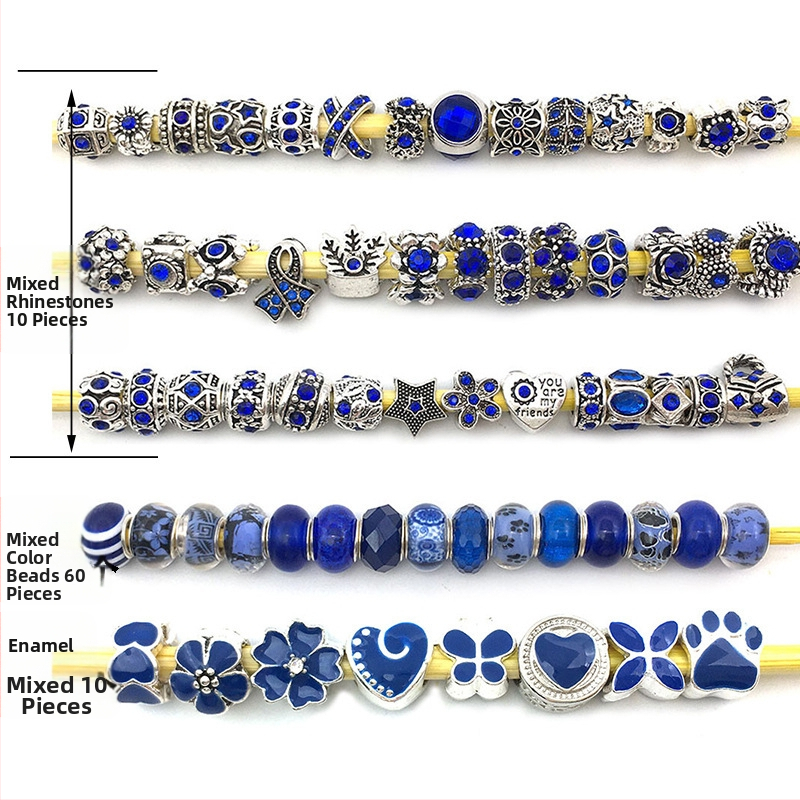 Karšto pardavimo „Panjia“ stiliaus stikliniai karoliukai su didelėmis skylėmis, serijos karoliukais, asmenybės mados, visos rungtynės, „pasidaryk pats“, apyrankės, papuošalų aksesuarai