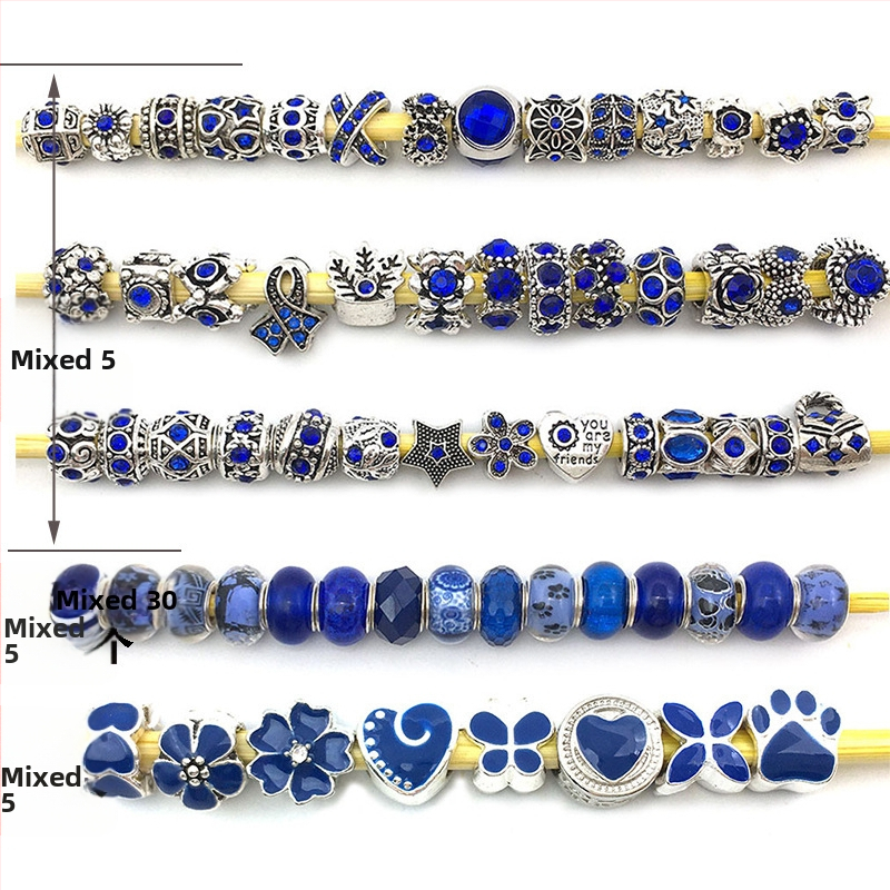 Karšto pardavimo „Panjia“ stiliaus stikliniai karoliukai su didelėmis skylėmis, serijos karoliukais, asmenybės mados, visos rungtynės, „pasidaryk pats“, apyrankės, papuošalų aksesuarai