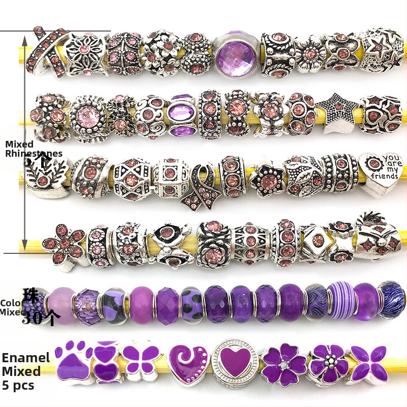 Karšto pardavimo „Panjia“ stiliaus stikliniai karoliukai su didelėmis skylėmis, serijos karoliukais, asmenybės mados, visos rungtynės, „pasidaryk pats“, apyrankės, papuošalų aksesuarai