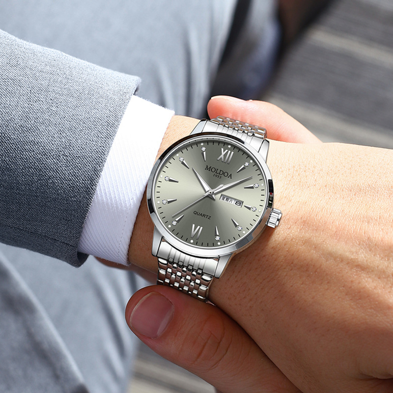 Мъжки часовник Cross-Border, мъжки светещ, двоен календар, фалшив механичен часовник, светещ, водоустойчив, TikTok, бърза ръка, еднокомпонентна доставка, нов