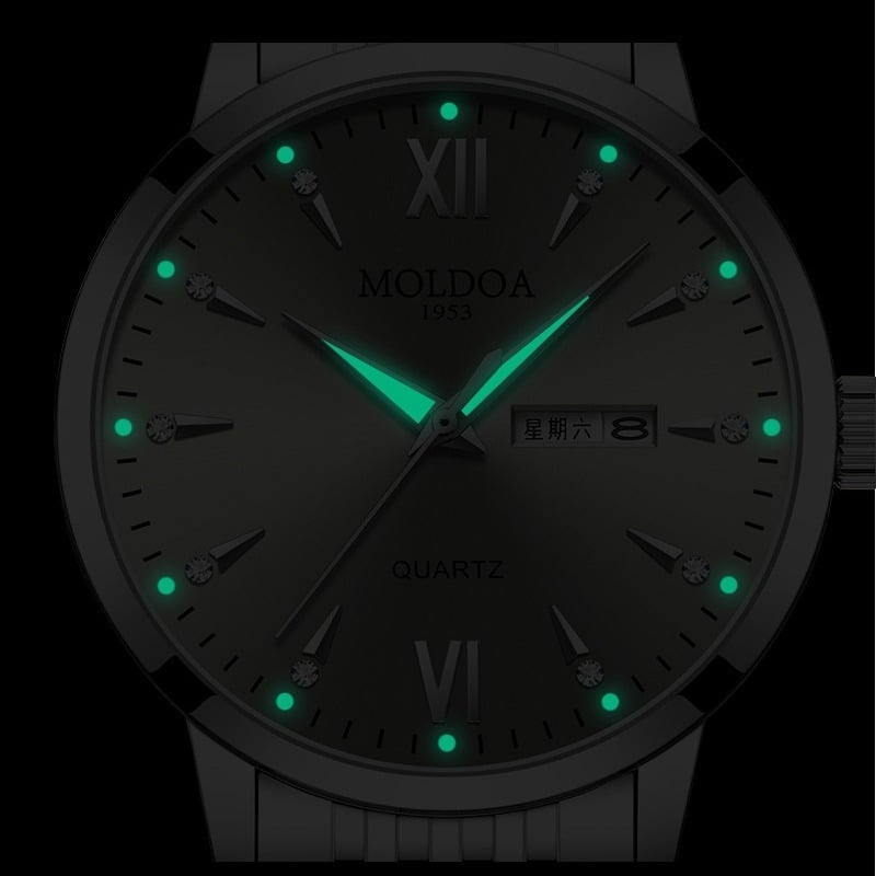 Мъжки часовник Cross-Border, мъжки светещ, двоен календар, фалшив механичен часовник, светещ, водоустойчив, TikTok, бърза ръка, еднокомпонентна доставка, нов