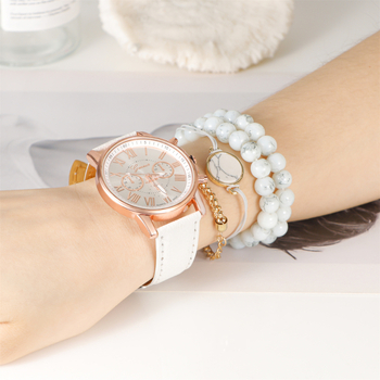 Ελαφρύ πολυτελές γυναικείο ρολόι χαλαζία, νέο ρολόι με δερμάτινο λουράκι PU, μοντέρνο ρολόι χειρός για ζευγάρια με διαβάθμιση