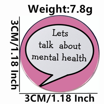 Pakalbėkime apie psichinės sveikatos sagę, anglišką šūkį, segtuką, metalo lydinio ženklelio aksesuarus