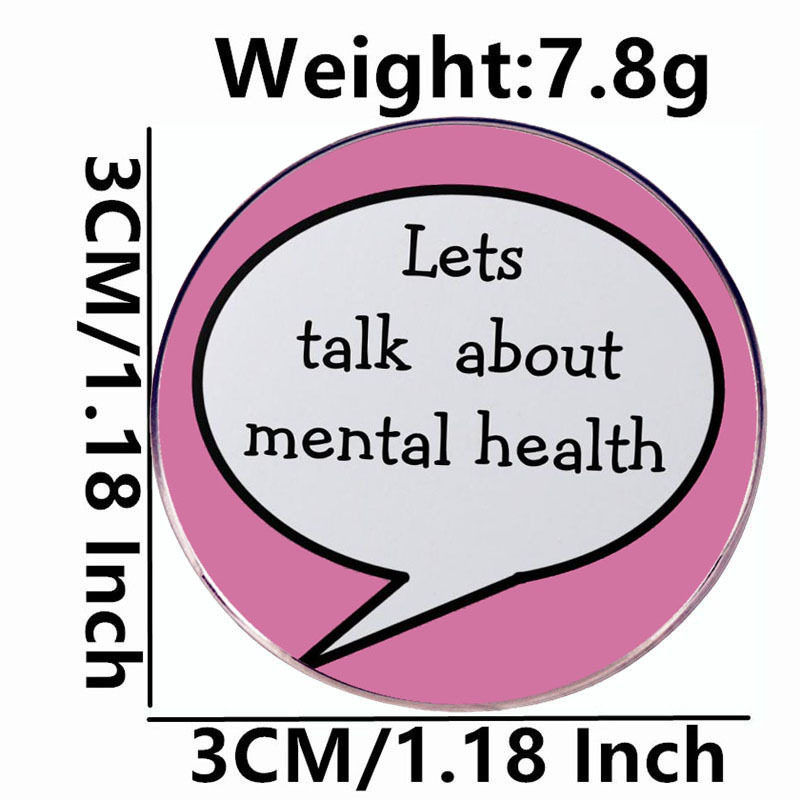 Pakalbėkime apie psichinės sveikatos sagę, anglišką šūkį, segtuką, metalo lydinio ženklelio aksesuarus