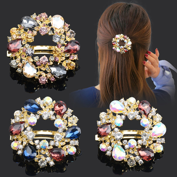 Lõuna-Korea vintage rhinestones vedruklamber lipsu ülaosaga klamber juukseaksessuaarid juukseklamber hobusesaba klamber naiste juuksenõel täiskasvanute peakate