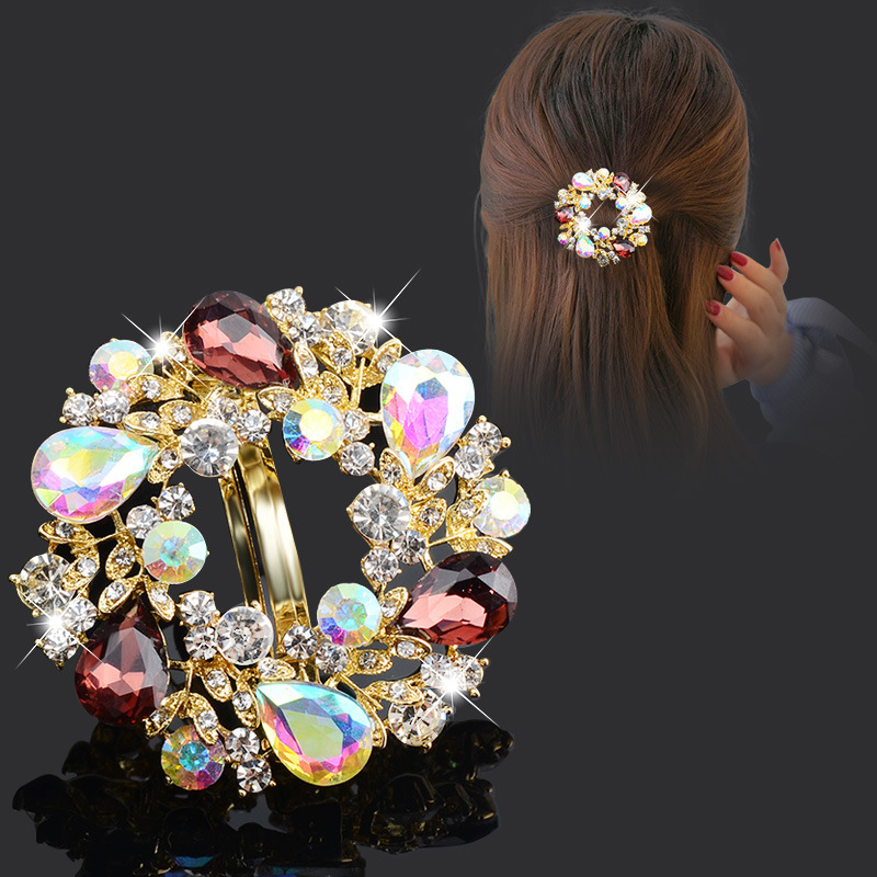 Lõuna-Korea vintage rhinestones vedruklamber lipsu ülaosaga klamber juukseaksessuaarid juukseklamber hobusesaba klamber naiste juuksenõel täiskasvanute peakate