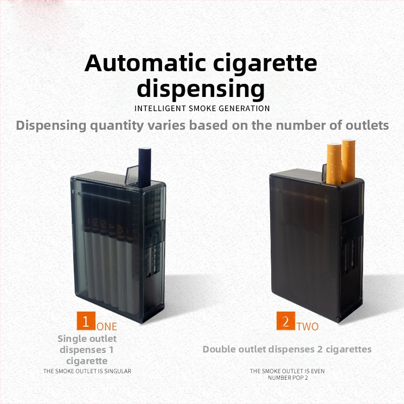 Nové automatické puzdro na cigarety, balenie 20 kusov, celé balenie, automatické blikajúce dymové puzdro s matným ABS povrchom, priehľadné, odolné voči vlhkosti