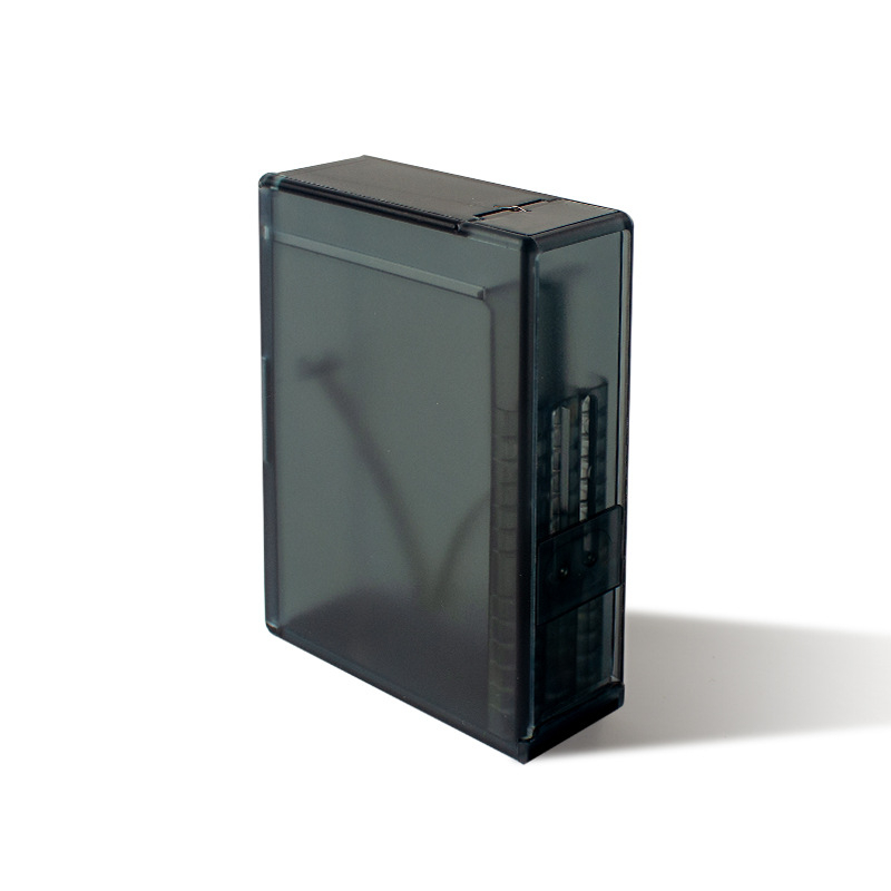 Νέα αυτόματη θήκη τσιγάρων 20 τεμάχια, αυτόματο, αναμμένο, ολόσωμο κουτί καπνού με παγωμένη επιφάνεια ABS, διαφανές, ανθεκτικό στην υγρασία