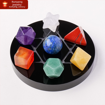 Natūralus spalvingas krištolinis akmuo, agatas, nefrito geometrija, šešiakampė žvaigždė, daugiakampis energijos akmuo, septynių žvaigždučių masyvo papuošalai