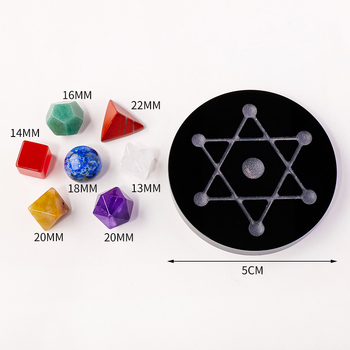 Natūralus spalvingas krištolinis akmuo, agatas, nefrito geometrija, šešiakampė žvaigždė, daugiakampis energijos akmuo, septynių žvaigždučių masyvo papuošalai