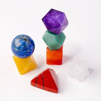 Natūralus spalvingas krištolinis akmuo, agatas, nefrito geometrija, šešiakampė žvaigždė, daugiakampis energijos akmuo, septynių žvaigždučių masyvo papuošalai