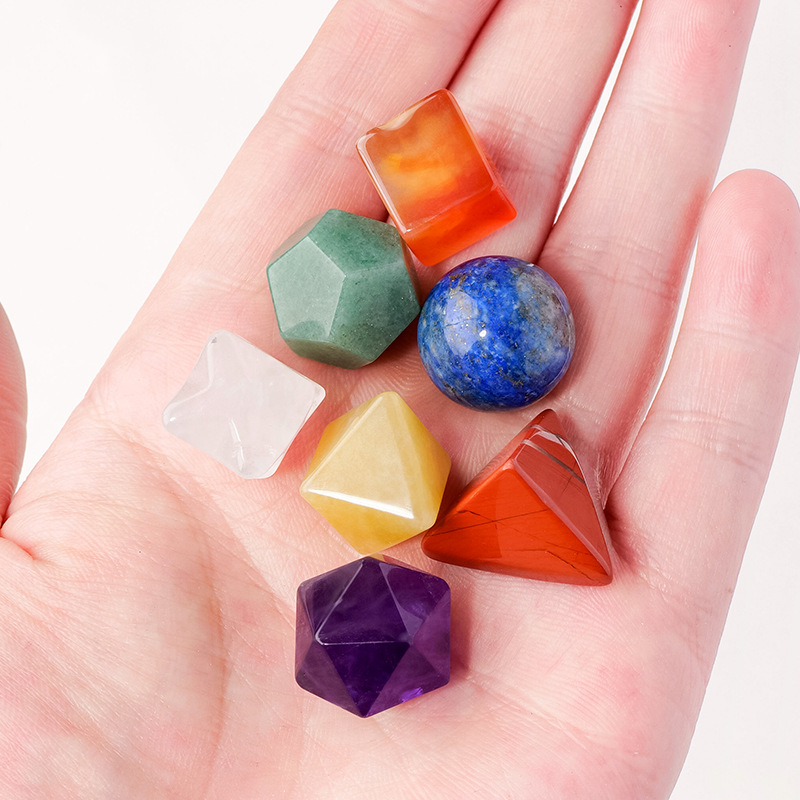 Natūralus spalvingas krištolinis akmuo, agatas, nefrito geometrija, šešiakampė žvaigždė, daugiakampis energijos akmuo, septynių žvaigždučių masyvo papuošalai