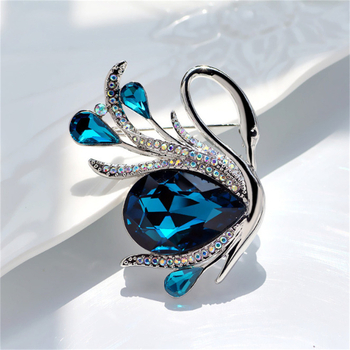 Lengva prabangi gulbės sagė, kūrybinga, aukščiausios klasės, jausmingo temperamento, deimantiniai smeigtukai, nišinio dizaino drabužių aksesuarai, didmeninės dovanos