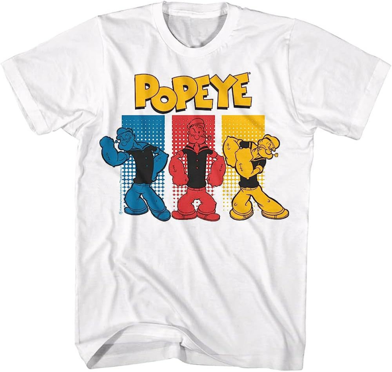 Nauji vyriški ir moteriški vasariniai medvilniniai 2023 m. visų rungtynių porų marškinėliai trumpomis rankovėmis „Popeye the Sailor“