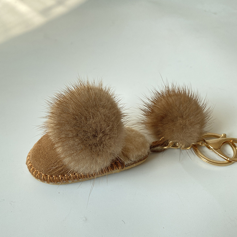 Γνήσιο Δερμάτινο Μινκ Μαλλιά Πρωτότυπο Σχεδιασμός Κρεμαστό Τσάντα Κλειδιών Αυτοκινήτου Κρεμαστό Πλούσιο Μπρελόκ Κρεμαστό Γάντια από Μινκ Μαλλιά