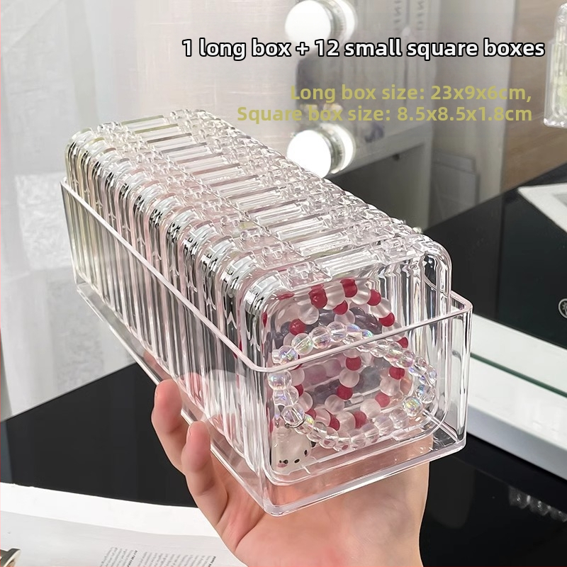 Krištáľový náramok, úložný box na šperky, náhrdelník, šperky, prachotesný stolový box, polica na vystavené predmety