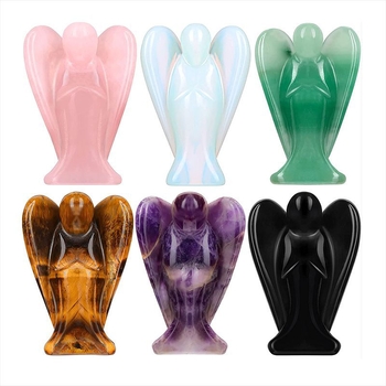 Natūralus krištolinis angelas, opalas, rožinis krištolas, ametistas, tigro akies angelas, nefrito amatai, užsienio prekybos sprogimai