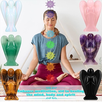 Natūralus krištolinis angelas, opalas, rožinis krištolas, ametistas, tigro akies angelas, nefrito amatai, užsienio prekybos sprogimai