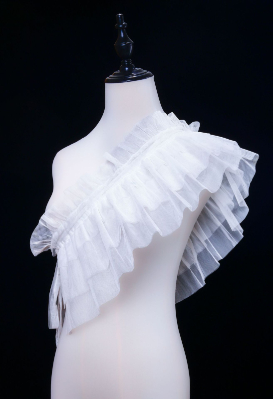 Șal transfrontalier cu plasă pufoasă, guler fals, animație japoneză și coreeană, accesorii cos, mascarada, crossbody, curea de bun venit, recuzită