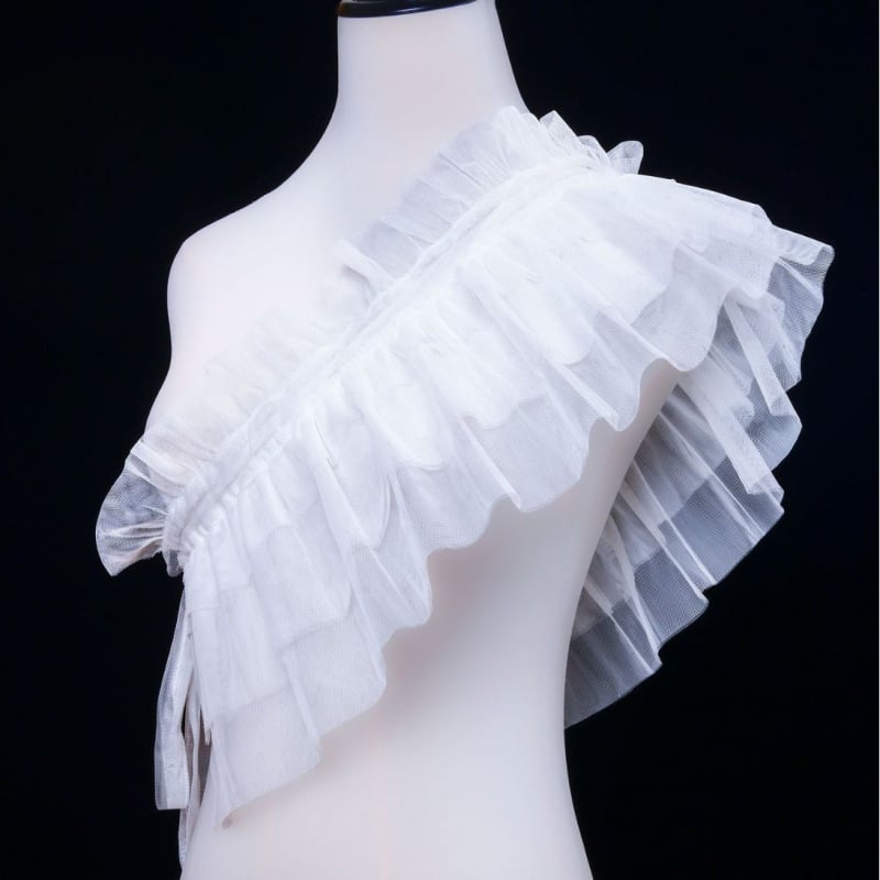 Șal transfrontalier cu plasă pufoasă, guler fals, animație japoneză și coreeană, accesorii cos, mascarada, crossbody, curea de bun venit, recuzită