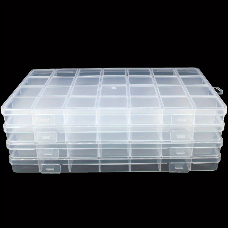 Kortelių lizdas 28 fiksuota permatoma plastikinė laikymo dėžutė krištolo papuošalų dėžutė karoliukų „pasidaryk pats“ ryžių karoliukų aparatūros aksesuarų dėžutė