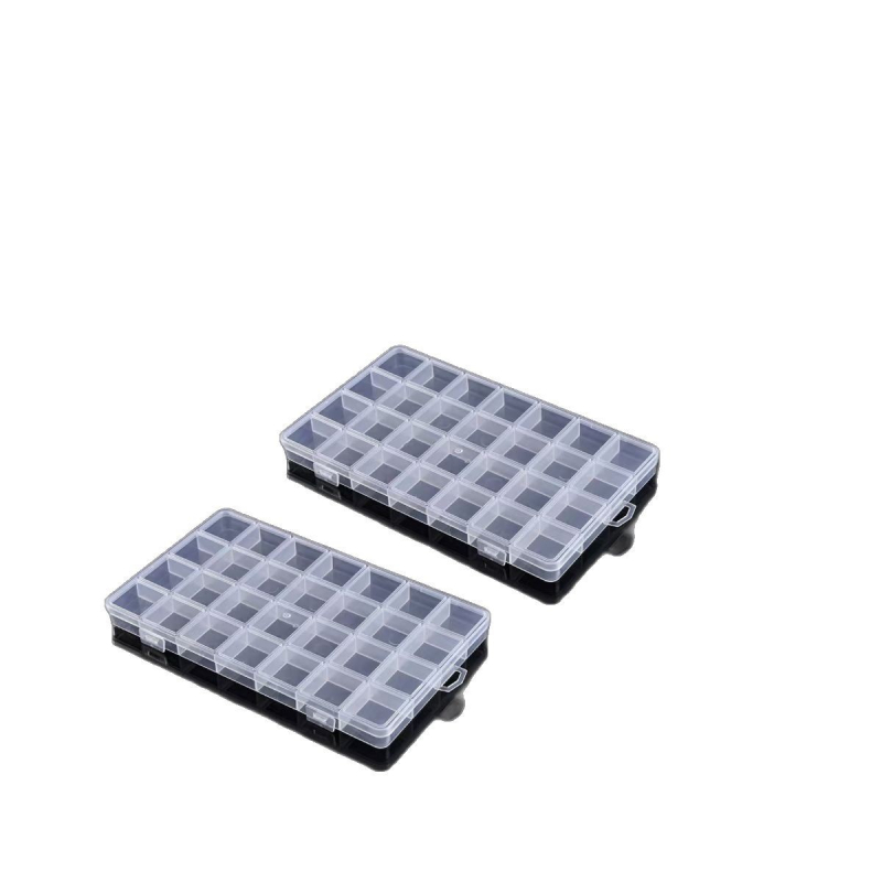 Kortelių lizdas 28 fiksuota permatoma plastikinė laikymo dėžutė krištolo papuošalų dėžutė karoliukų „pasidaryk pats“ ryžių karoliukų aparatūros aksesuarų dėžutė