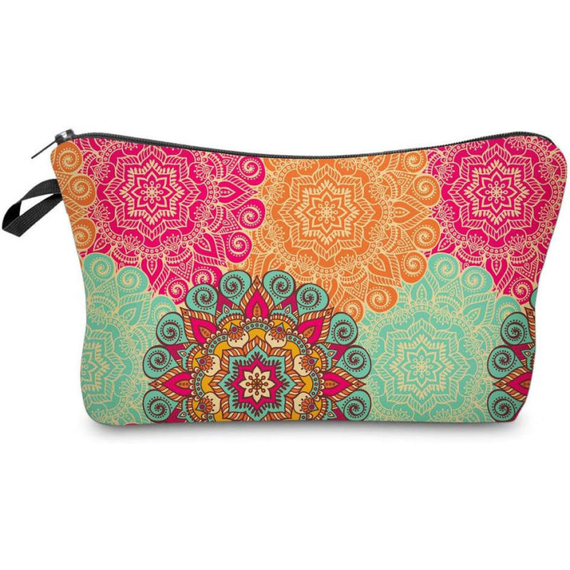 Amazon Hot Selling Σφουγγάρι Επένδυση Τυπωμένη Καλλυντική Τσάντα Καλλυντικών Κοσμημάτων Τσάντα Αποθήκευσης Χειρός Κέρματα Πορτοφόλι