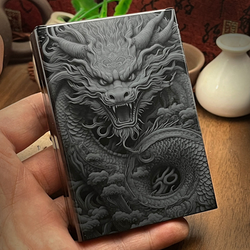 Среден плъзгащ се калъф за цигари, ръчни цигари, класически мъжки креативни автоматични цигари, пакет от 20, ултратънък подарък за рожден ден