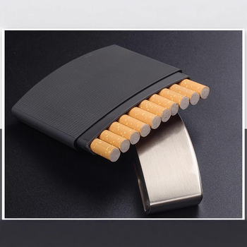 10 τεμάχια μεταλλικό δανέζικο κουτί τσιγάρων εξαιρετικά λεπτό φορητό από ανοξείδωτο ατσάλι ανδρικό δημιουργικό κουτί τσιγάρων χονδρικής πώλησης τσιγάρων