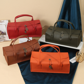 Кожена подаръчна кутия за червено вино Premium Sense, бизнес празнична подаръчна кутия, преносима, придружаваща подаръчна кутия на склад