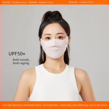Naujo stiliaus besiūlė kaukė nuo saulės akims apsaugoti, vasarinė lengva, kvėpuojanti, apsauganti nuo UV spindulių, ledo šilko veido kaukė moterims